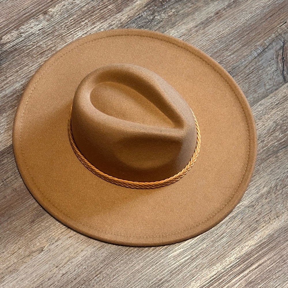 Fame Accessories Rancher Hat Brown Tan Braided Band